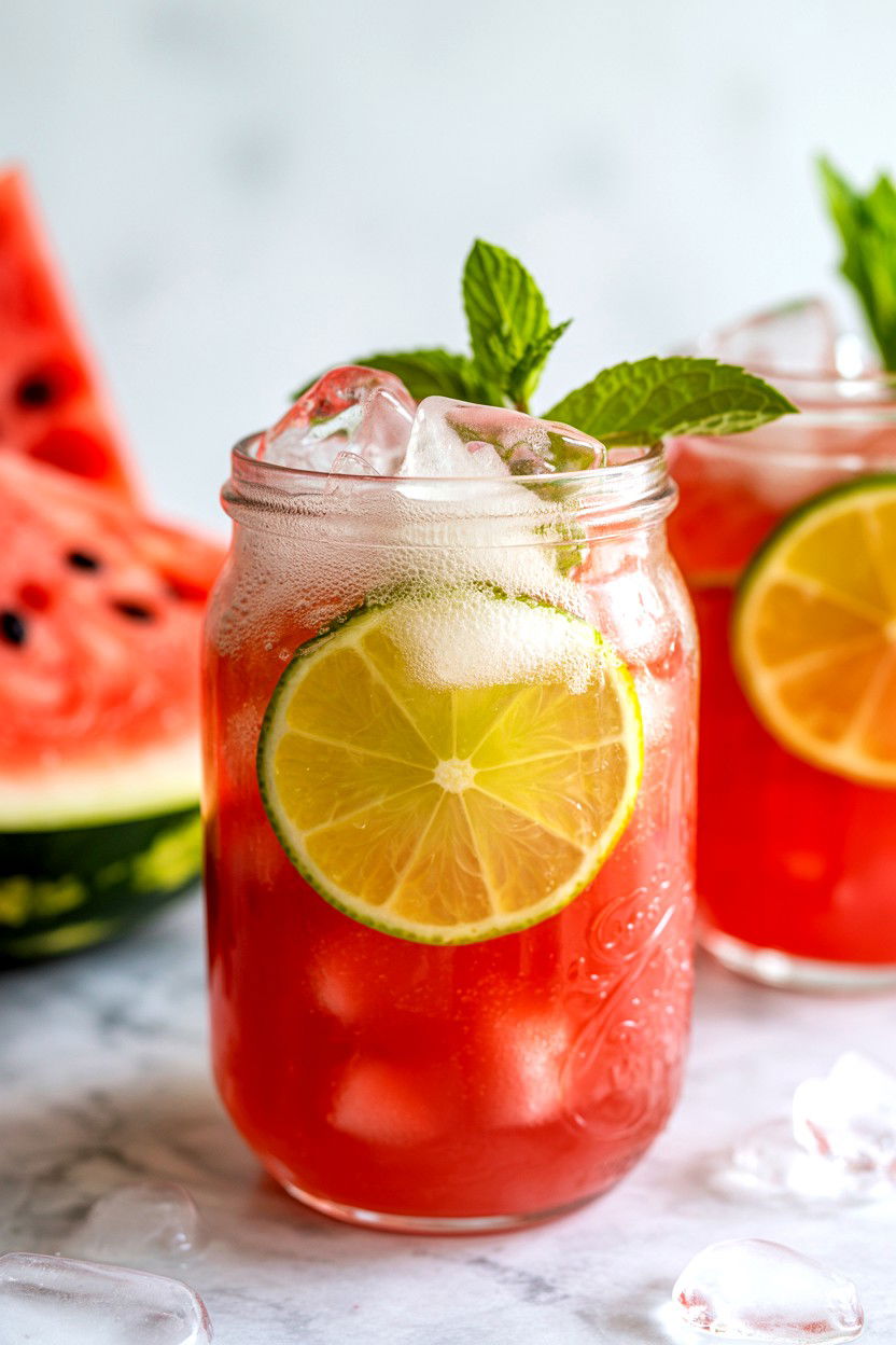Watermelon Lime Soda - 25 Valentine's Day Sparkling Drink Ideas
