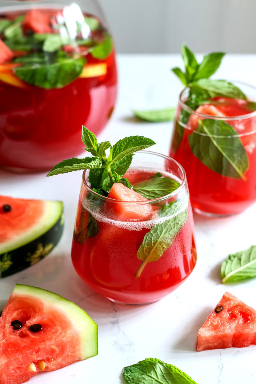 Watermelon Mint Sangria - 25 Valentine's Day Sangria Ideas