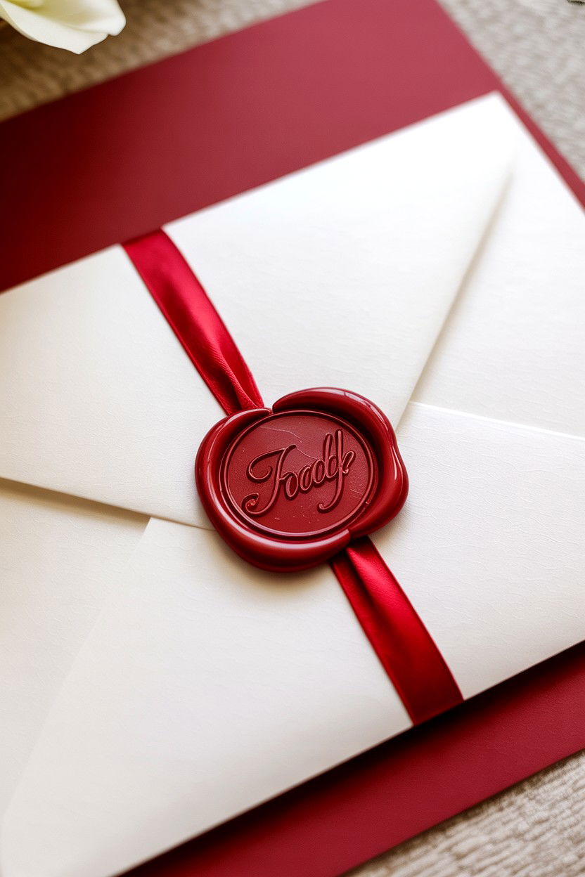 Wax Seal Wedding Invitation - 25 Valentine's Day Wedding Invitation Ideas