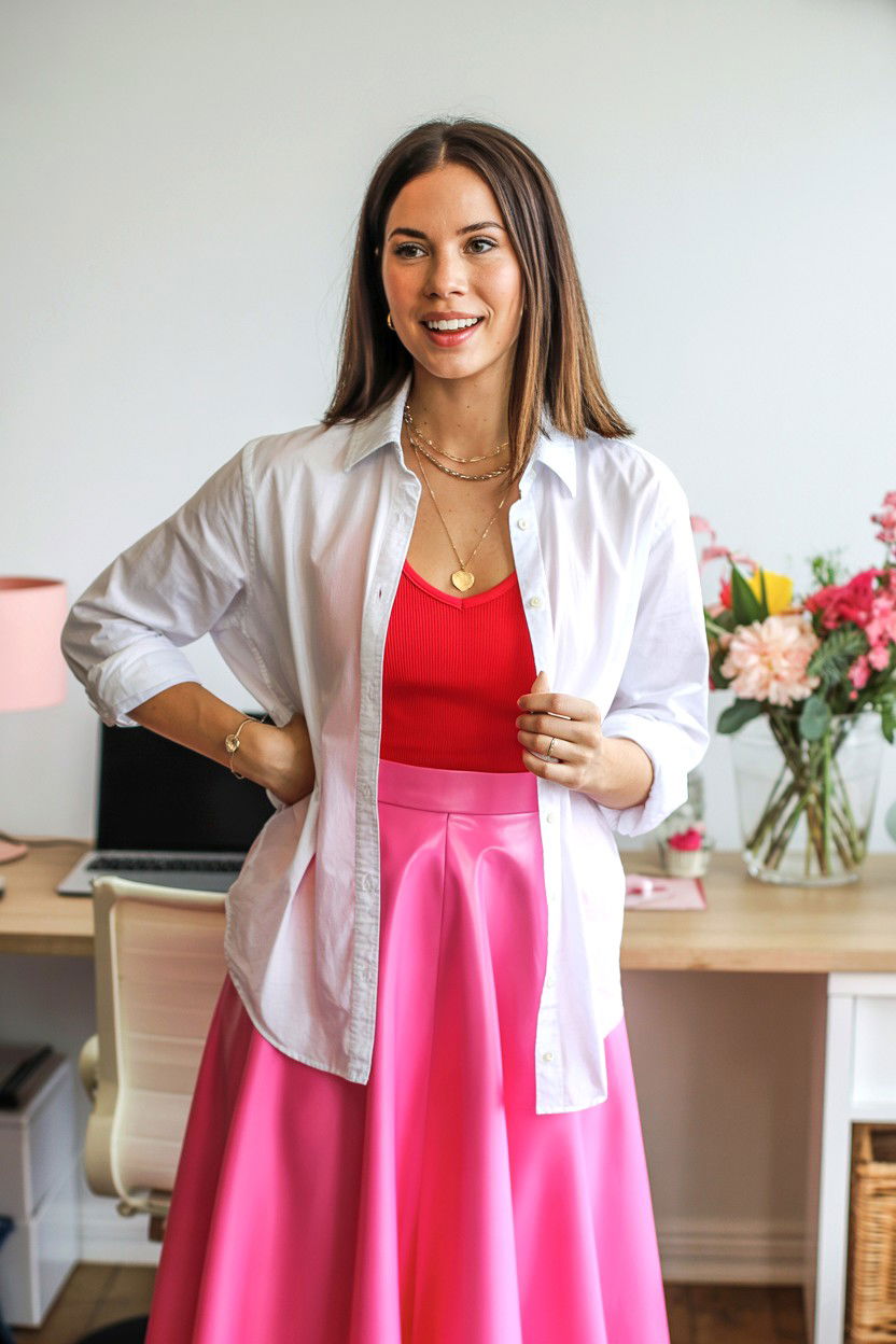 White Button Down Shirt - 25 Cheap Valentine's Day Outfit Ideas