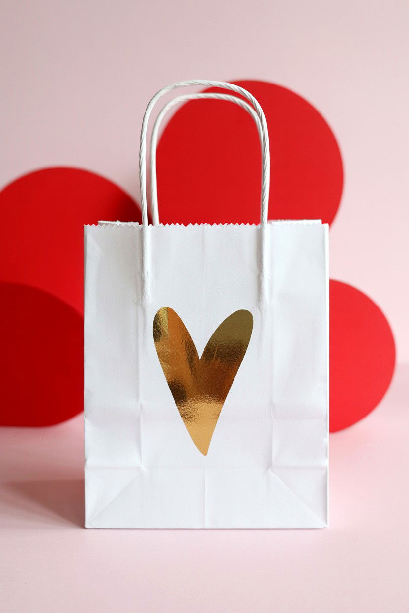 White Cardstock Bag - 25 Valentine's Day Treat Bag Ideas