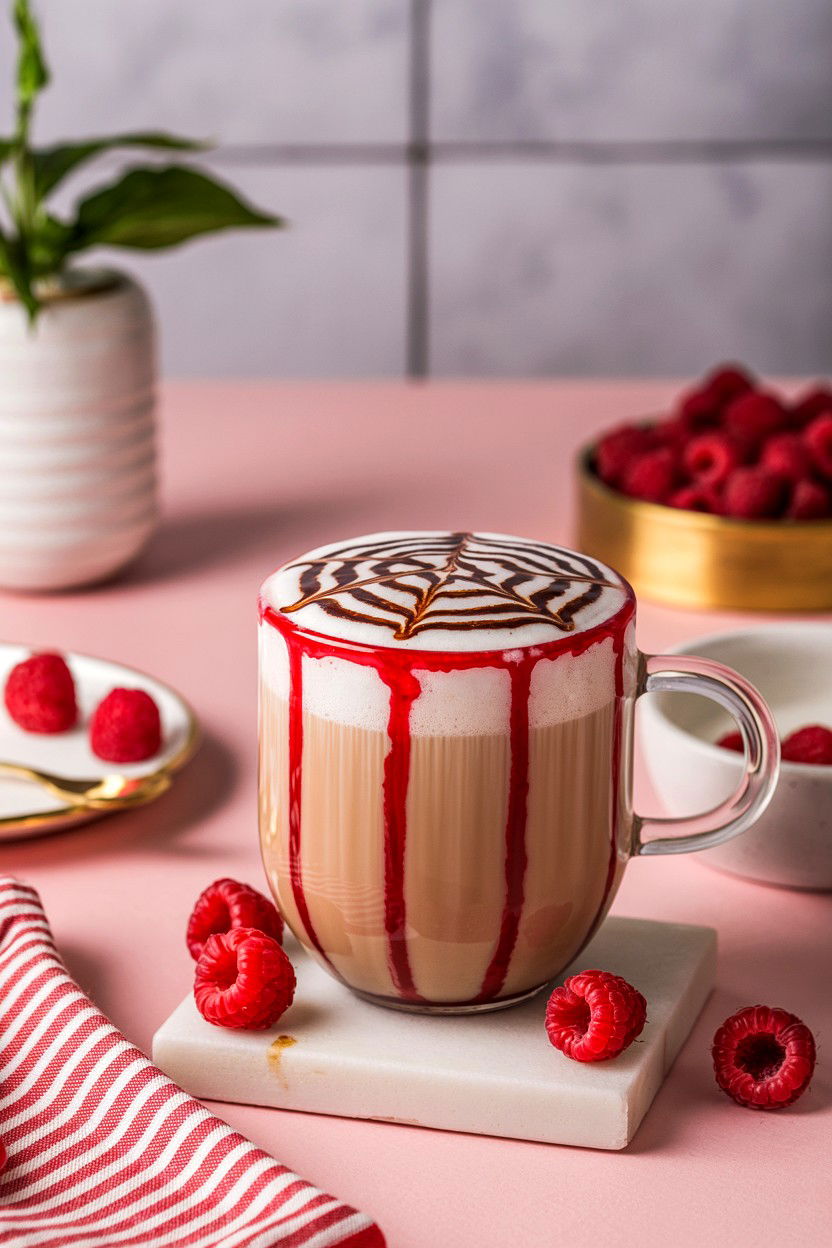 White Chocolate Raspberry Latte - 25 Valentine's Day Non Alcoholic Drink Ideas