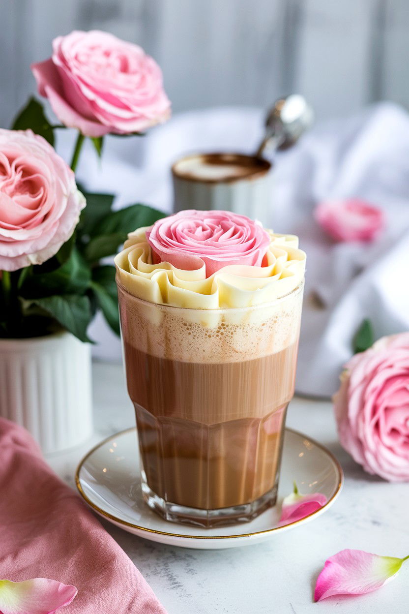 White Chocolate Rose Mocha - 25 Valentine's Day Espresso Drink Ideas