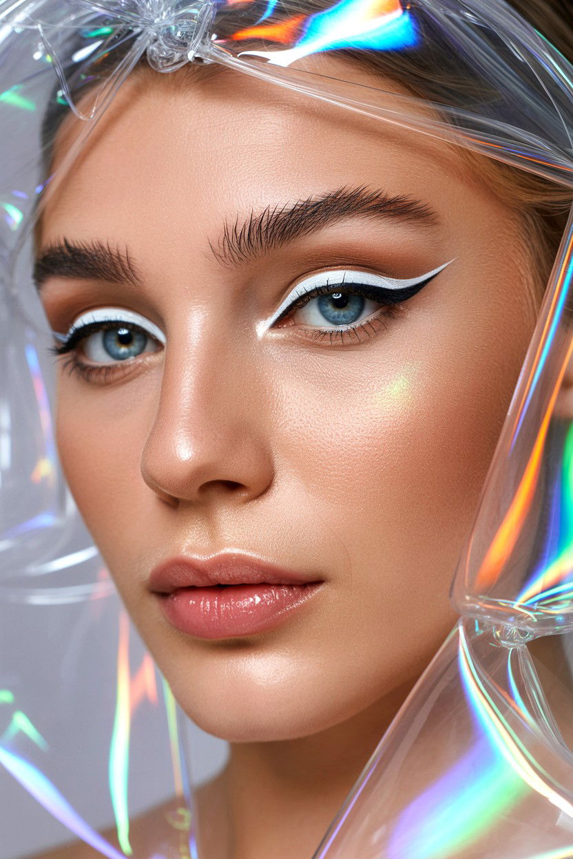 White Eyeliner - 25 Valentine's Day Makeup for Blue Eyes