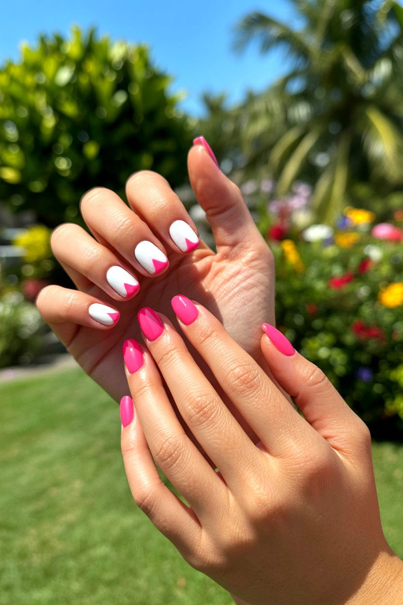 White Heart Detail - 25 Easy Valentine's Day Nail Designs