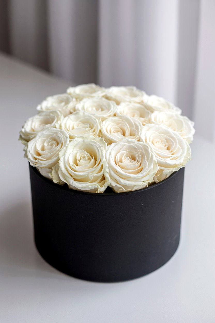White Infinity Rose Arrangement - 25 Valentine's Day Infinity Rose Ideas
