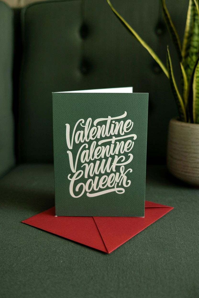 White Ink Dark Paper Valentine - 25 Calligraphy Valentine's Day Card Ideas