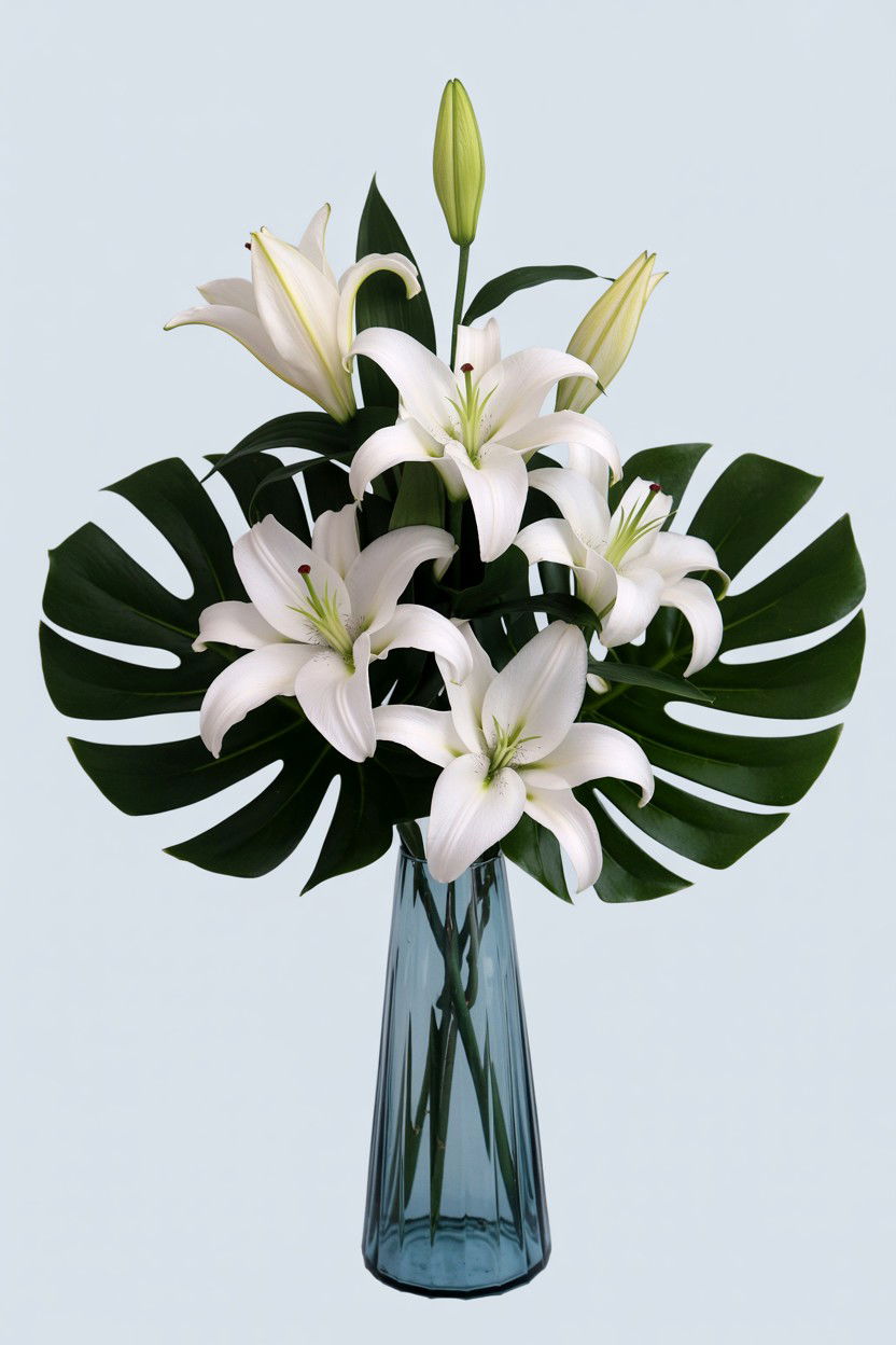 White Lily Arrangement - 25 Valentine's Day Flower Display Ideas