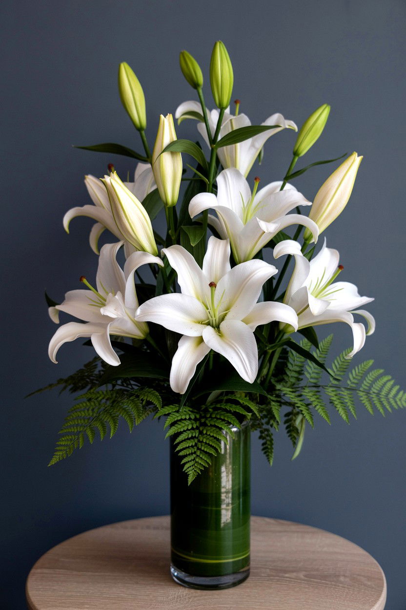 White Lily Arrangement - 25 Valentine's Day Flower Delivery Ideas