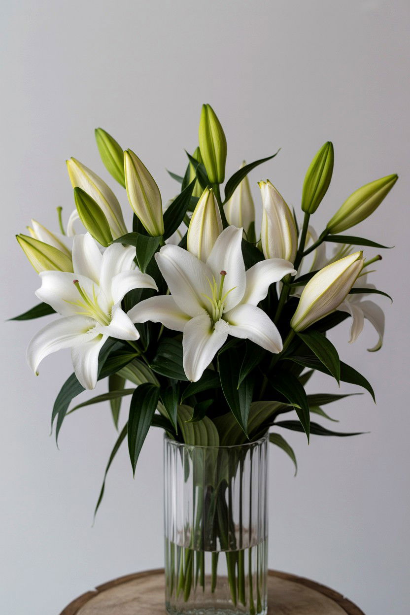 White Lily Bouquet - 25 Valentine's Day Flower Arrangement Ideas