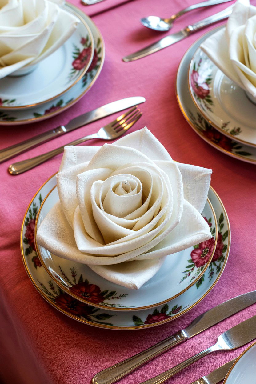 White Linen Napkins - 25 Valentine's Day Tea Ideas