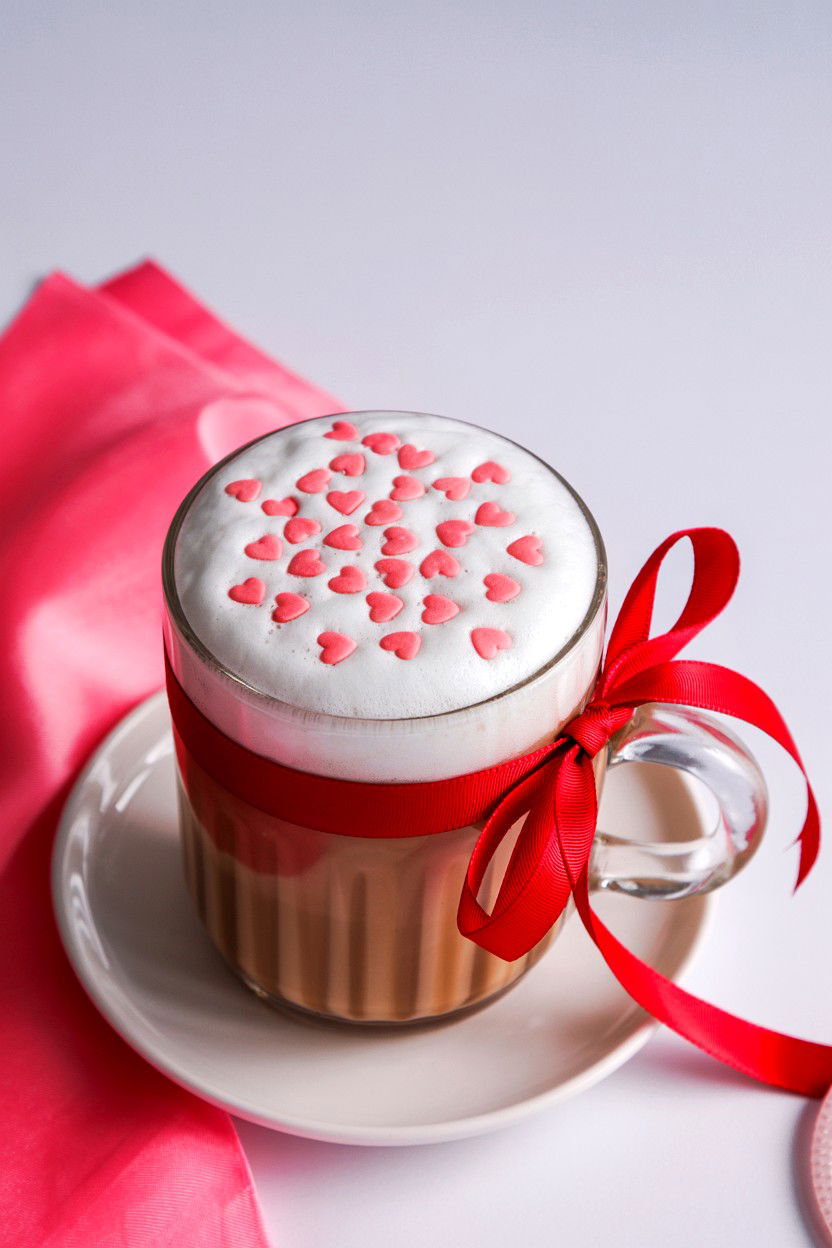 White Mocha With Pink Sprinkles - 25 Valentine's Day Latte Ideas