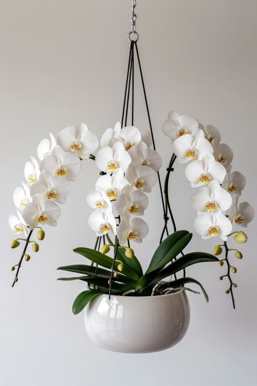 White Orchid Hanging Basket - 25 Valentine's Day Hanging Basket Ideas