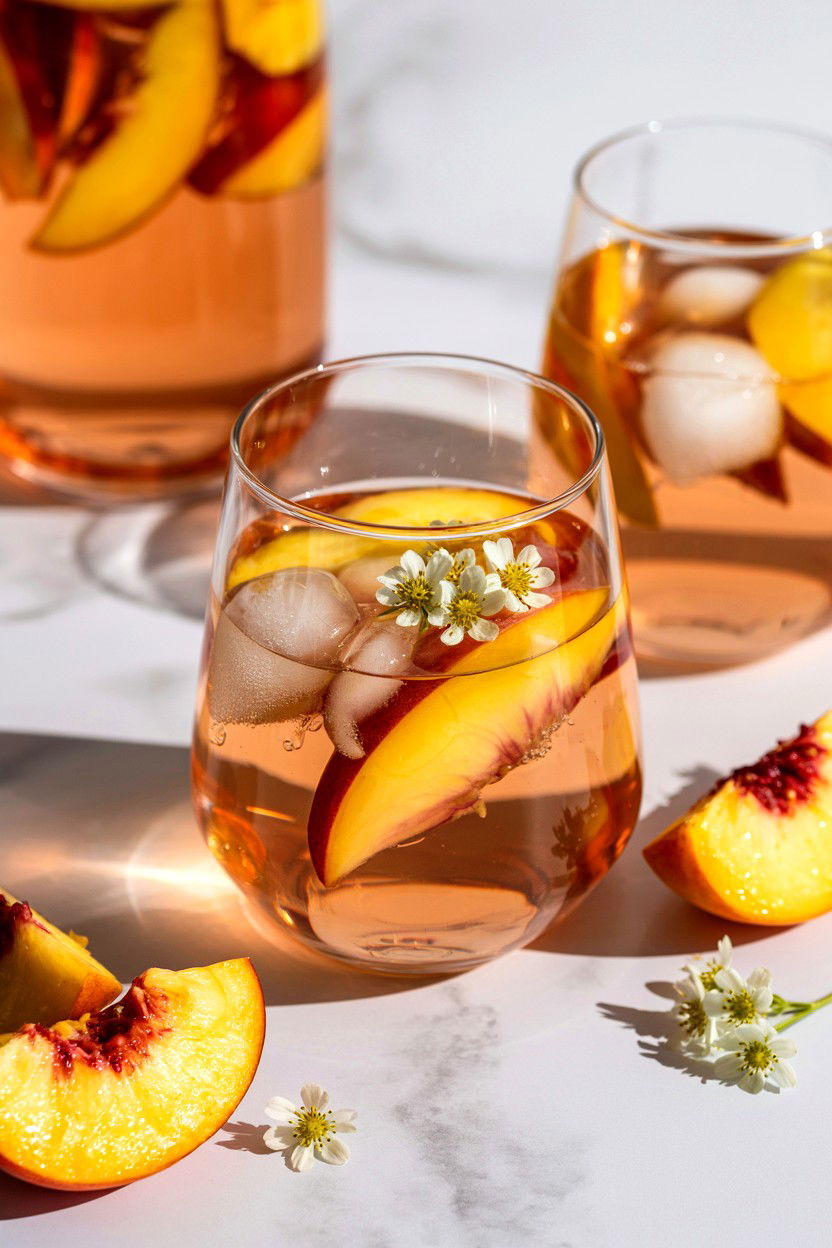 White Peach Sangria - 25 Valentine's Day Sangria Ideas
