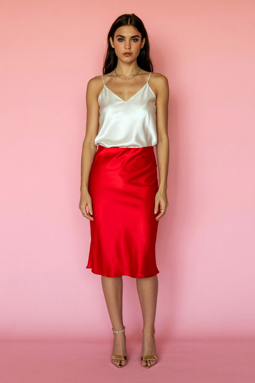 White Silk Camisole - 25 Valentine's Day Photo Outfit Ideas