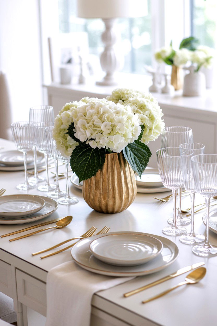 White and gold valentine table - 25 Valentine's Day Table Setting Ideas