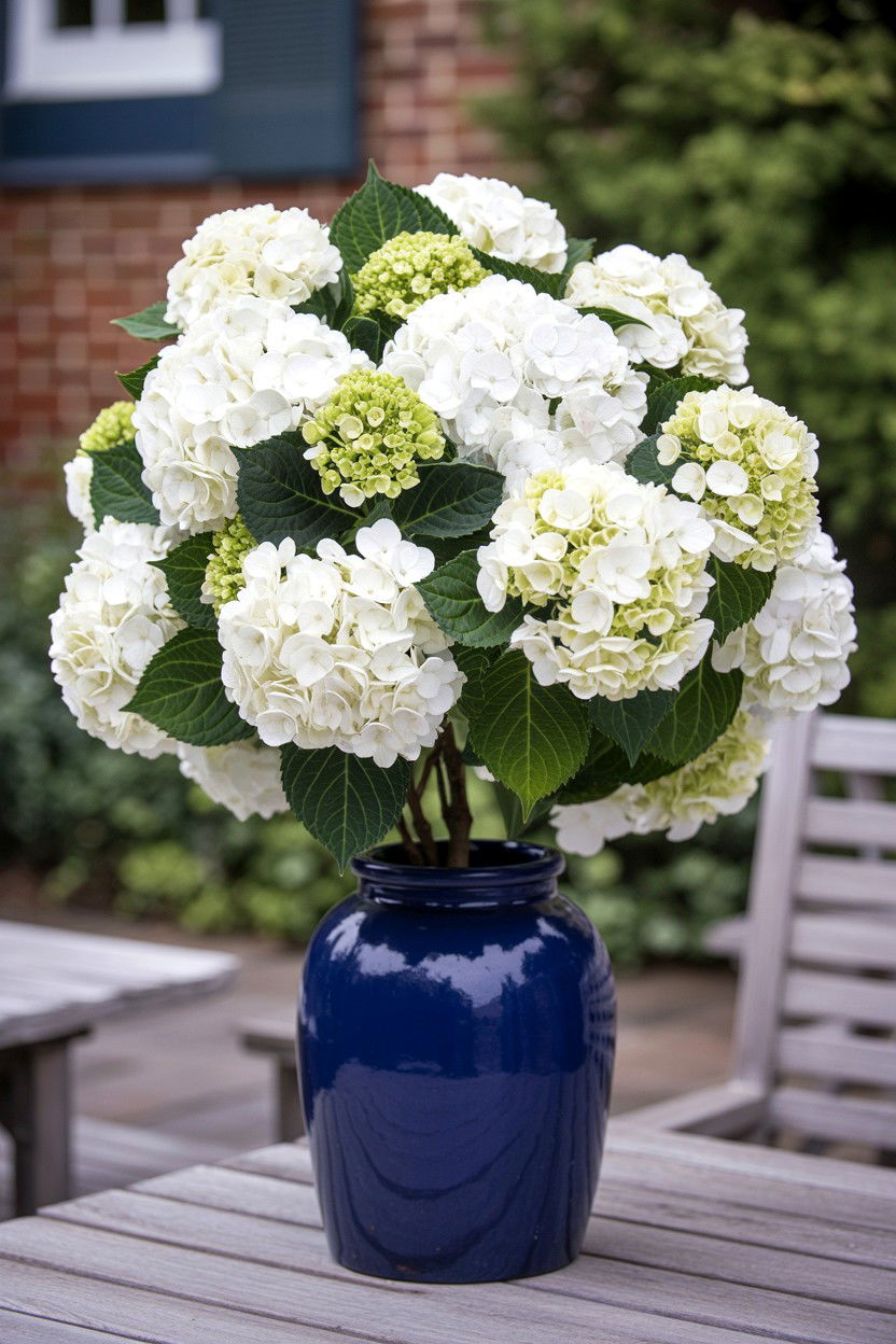 White hydrangea topiary - 25 Valentine's Day Topiary Ideas