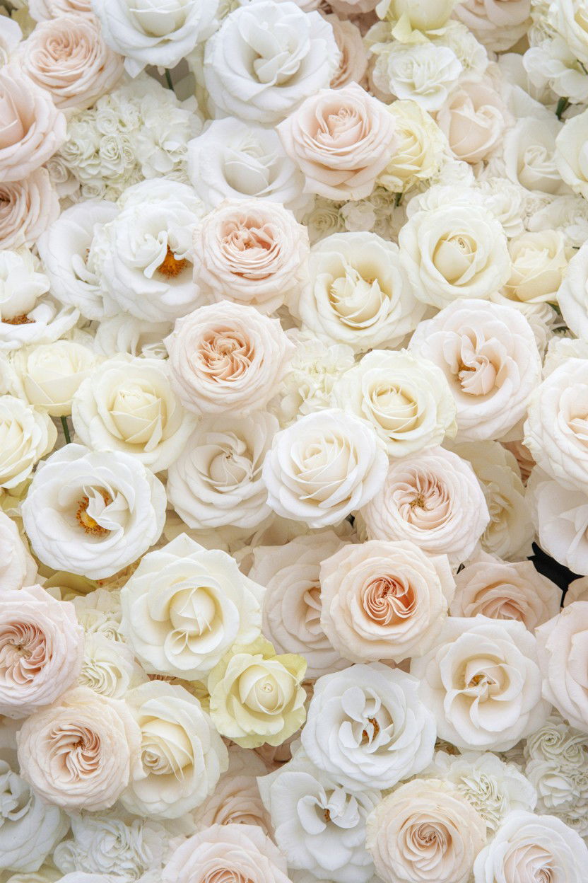 White rose flower wall - 25 Valentine's Day Flower Wall Ideas
