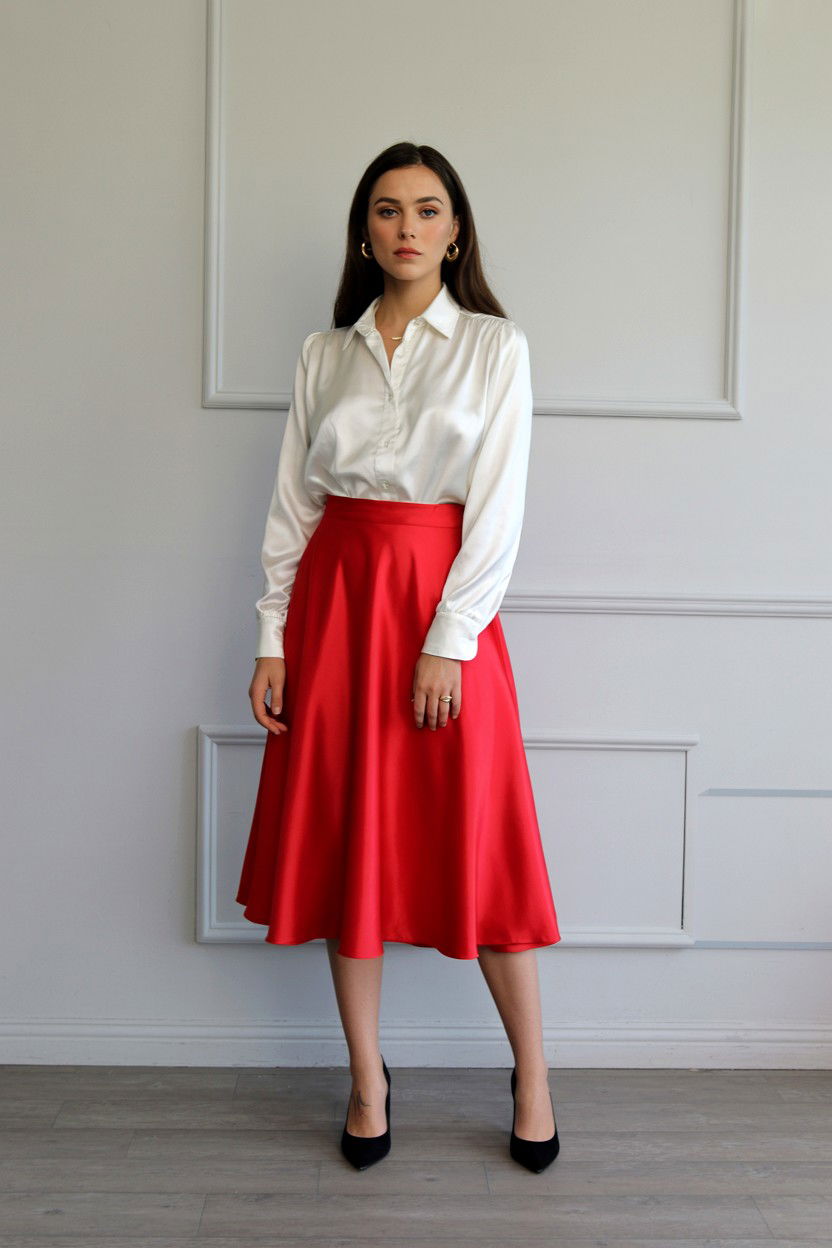 White satin blouse - 25 Valentine's Day Night Out Outfits