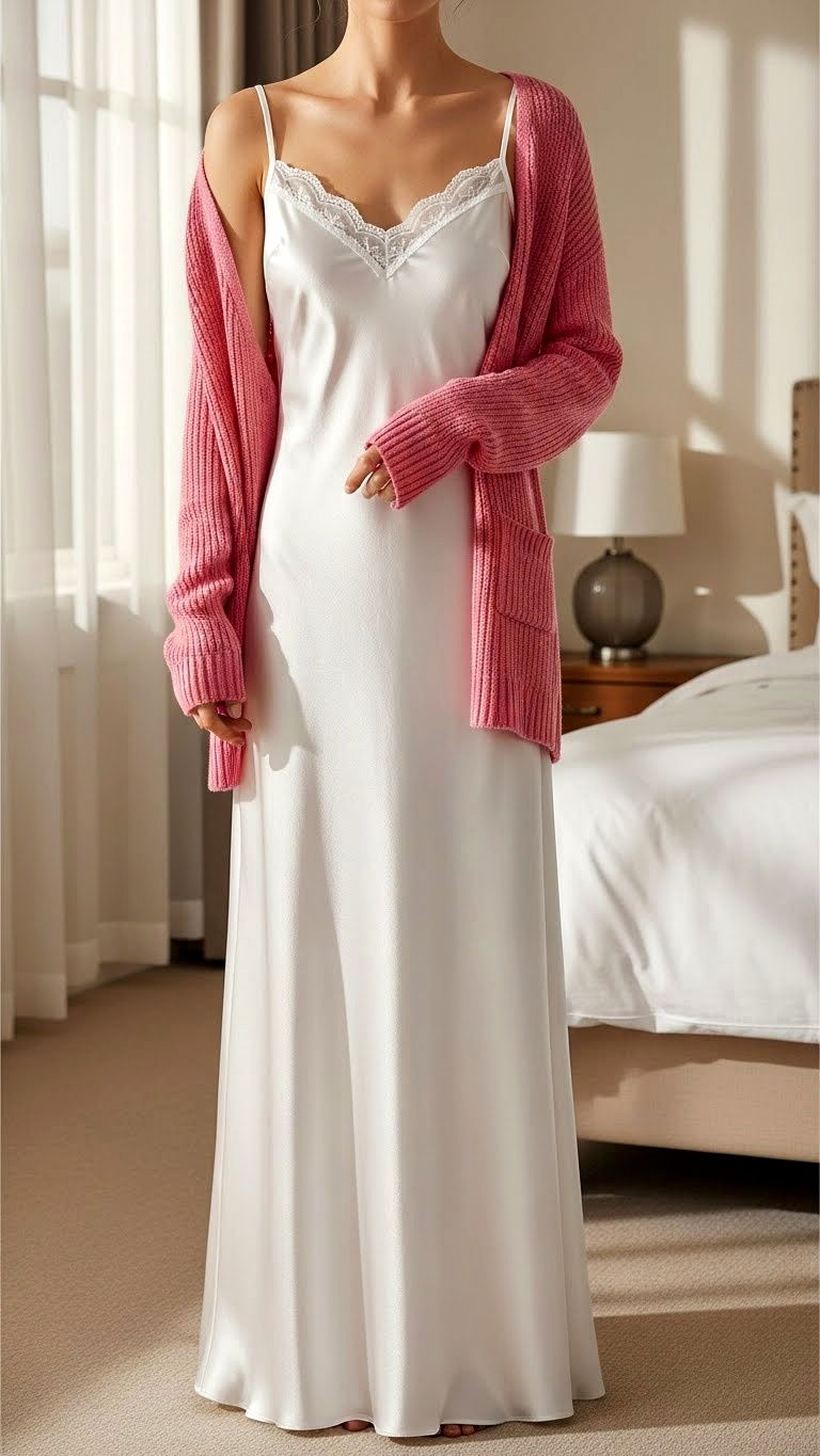 White slip dress - 25 valentine's day outfit ideas for women