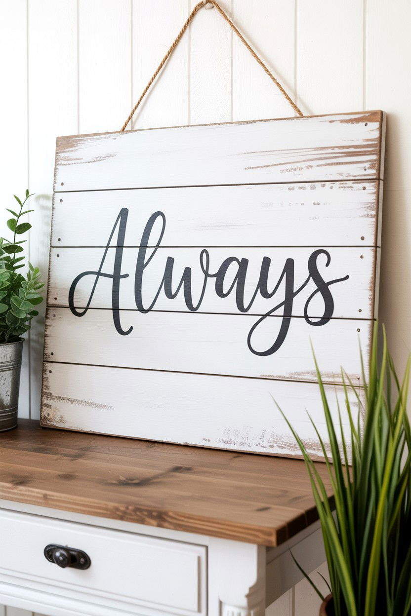 Whitewashed Shiplap Decor - 25 Rustic Valentine's Day Sign Ideas