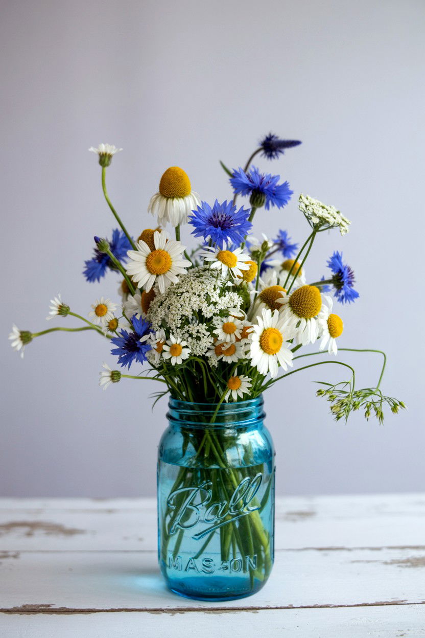 Wildflower Arrangement - 25 Valentine's Day Flower Arrangement Ideas