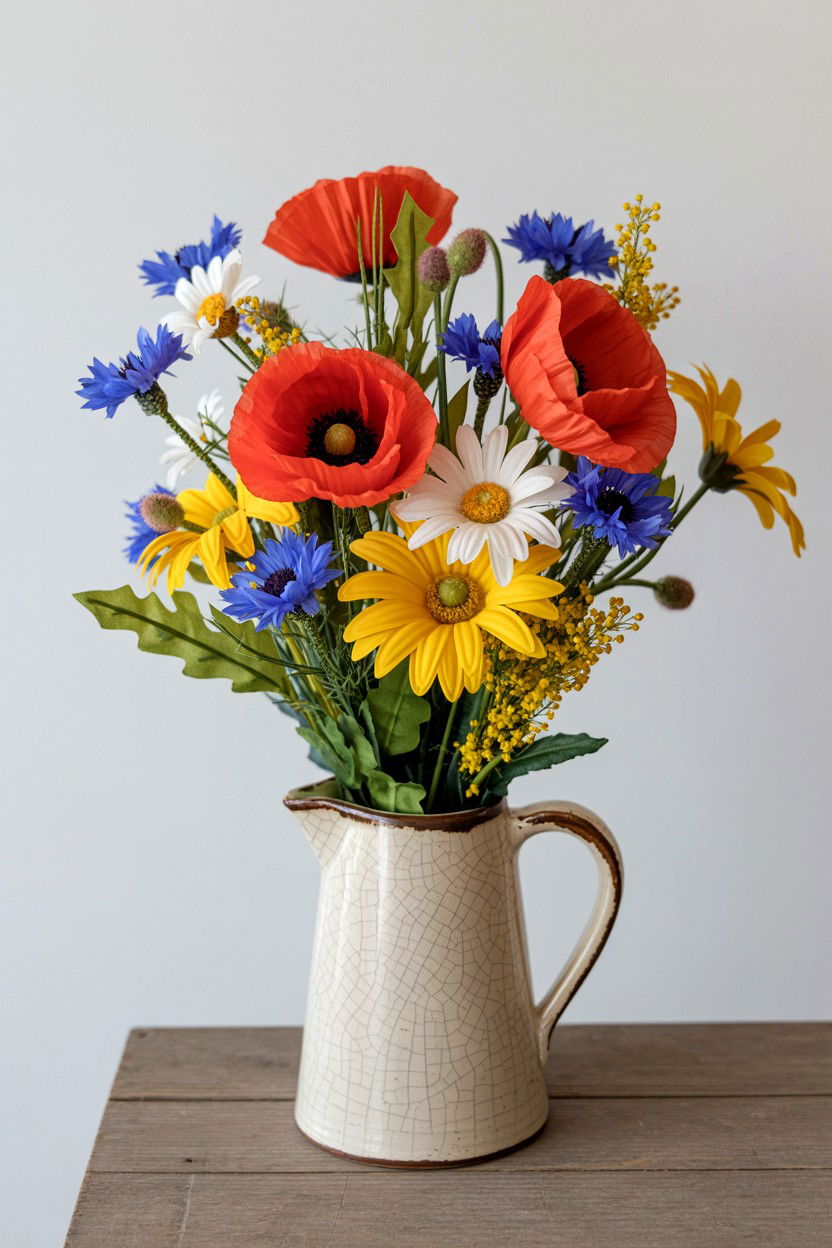 Wildflower Silk Arrangement - 25 Valentine's Day Fake Flower Ideas