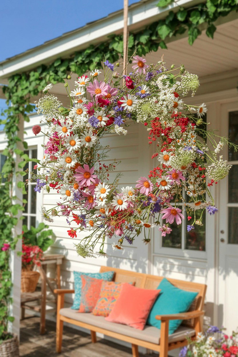 Wildflower Valentine wreath - 25 Flower Valentine's Day Wreath Ideas