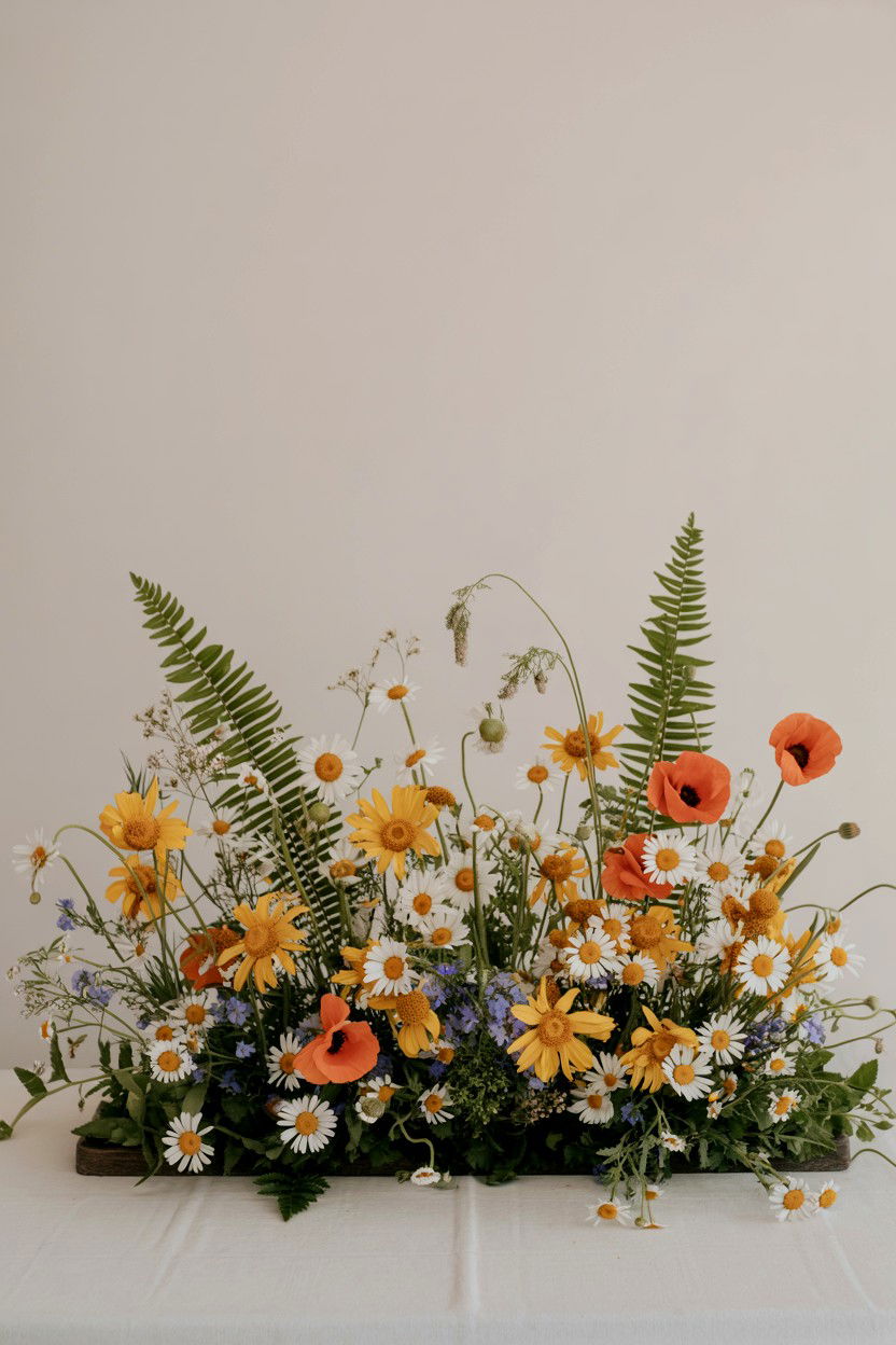 Wildflower backdrop - 25 Valentine's Day Flower Wall Ideas