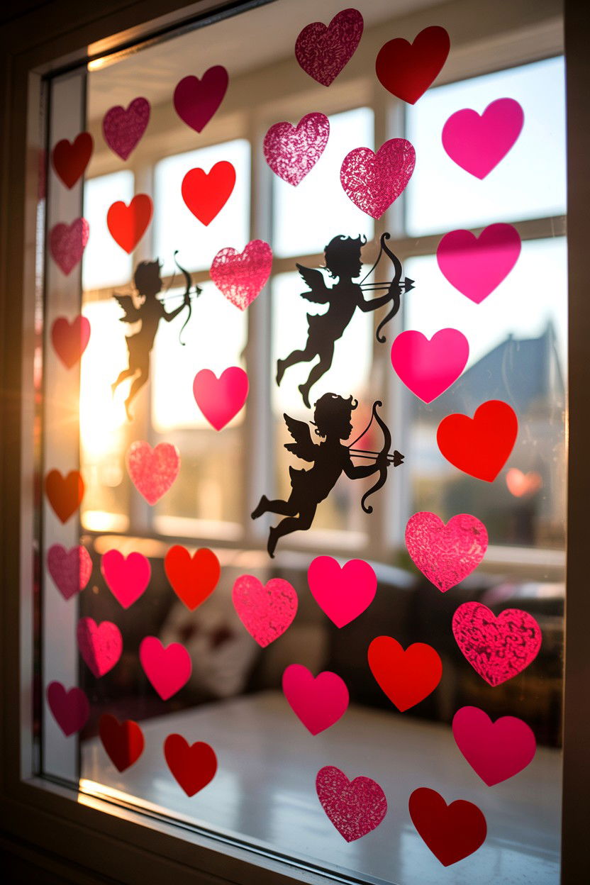 Window Clings - 25 Dollar Store Valentine's Day Decor Ideas