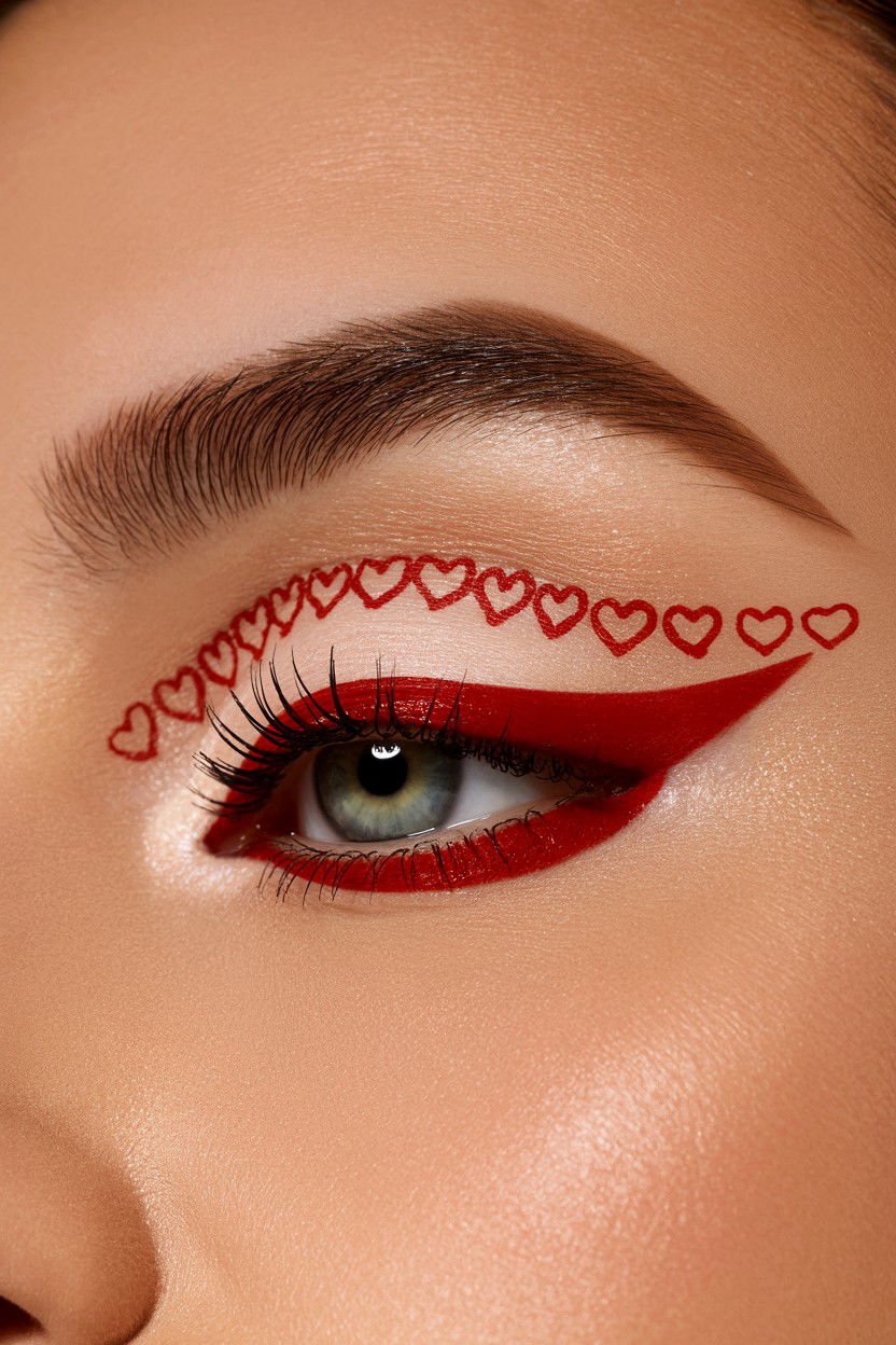 Winged Heart Liner - 25 Heart Makeup Valentine's Day Ideas