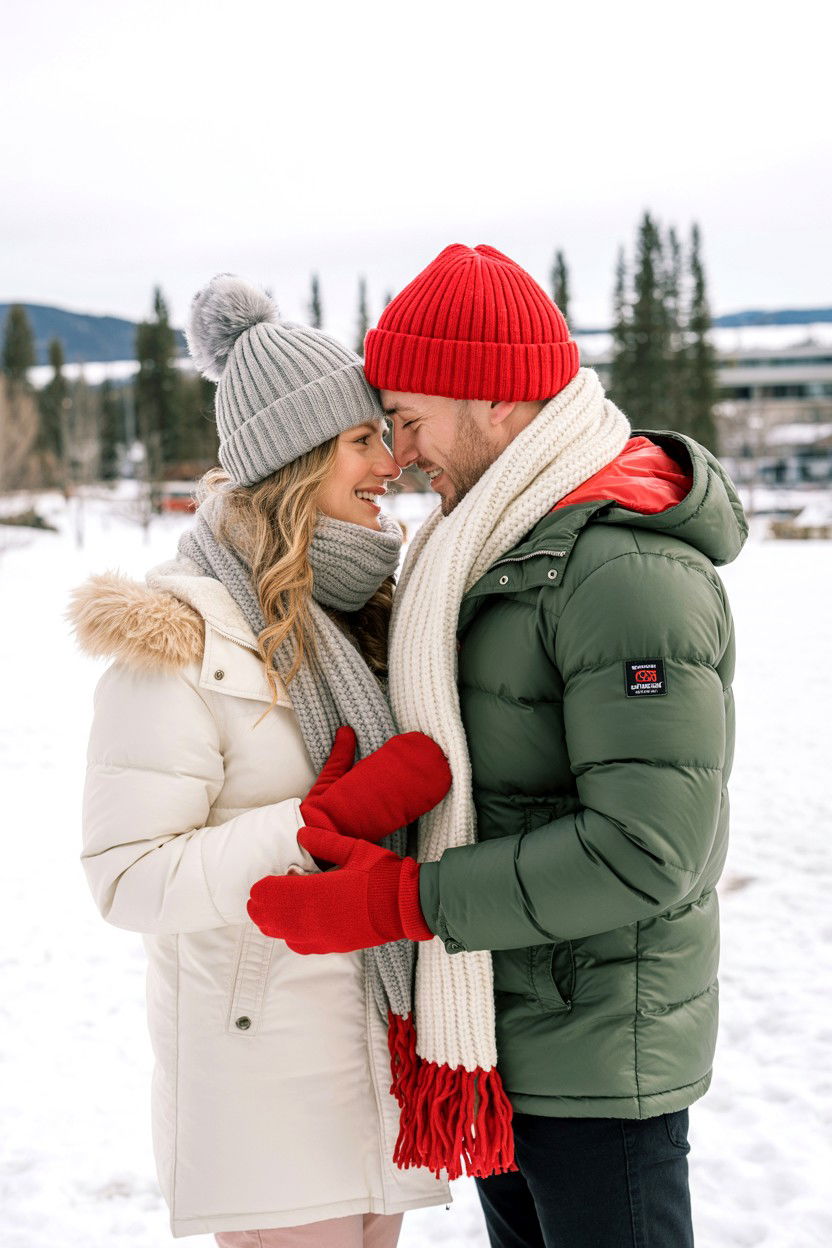 Winter Wonderland Couple Snow - 25 Valentine's Day Romantic Photo Ideas