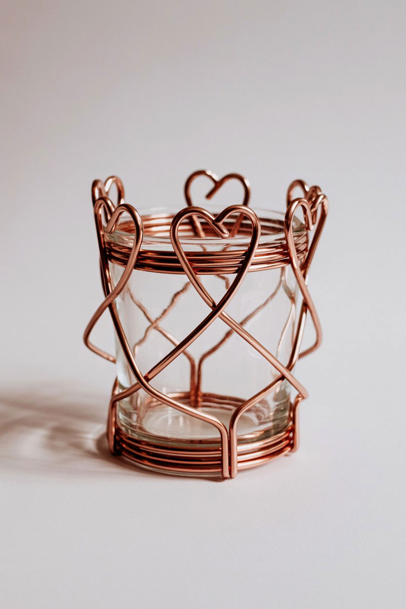Wire Wrapped Votive Holder - 25 Valentine's Day Candle Holder Ideas