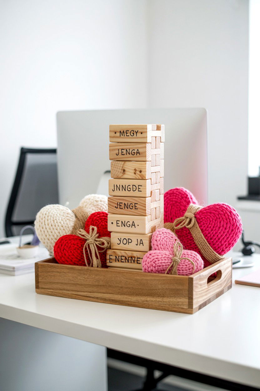 Wood Block Valentine Tray - 25 Dollar Store Valentine's Day Tiered Tray Ideas