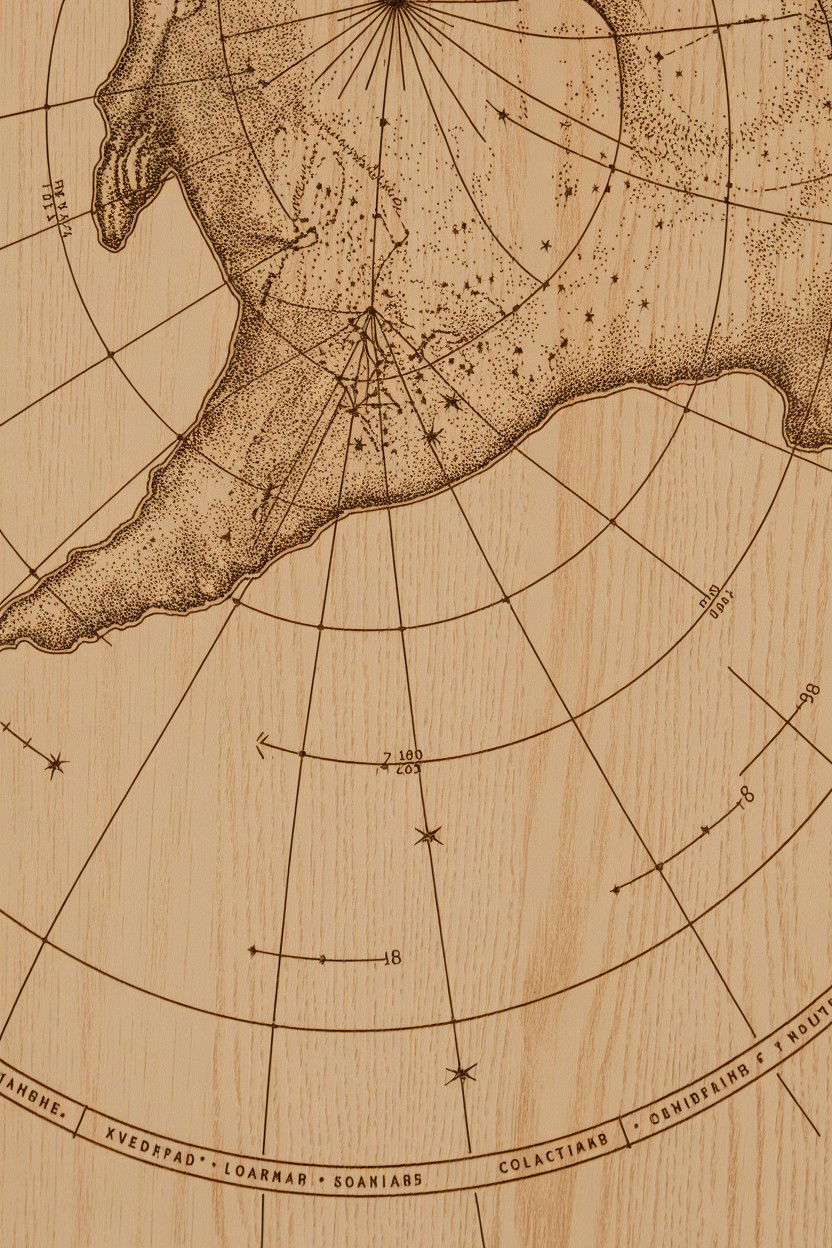 Wood Engraved Star Map - 25 Valentine's Day Star Map Ideas