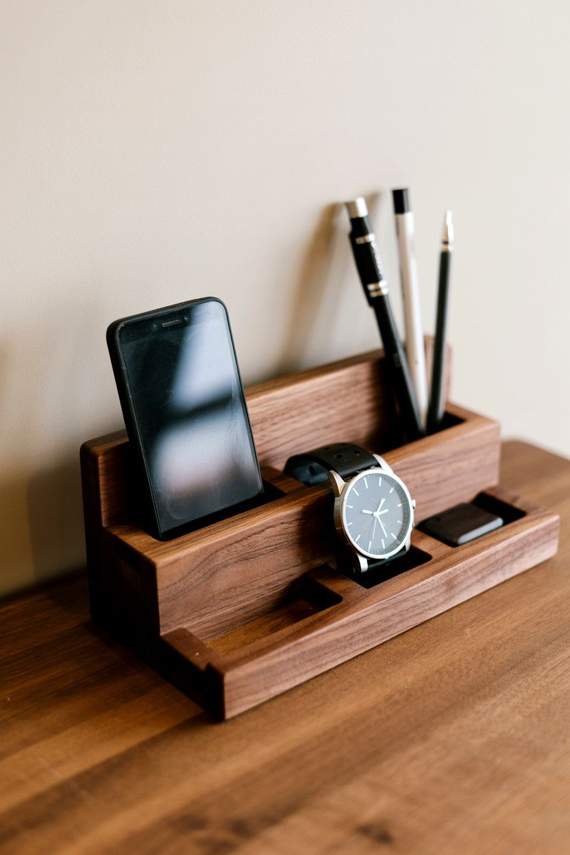 Wood desk organizer - 25 Practical Valentine's Day Gifts for Him