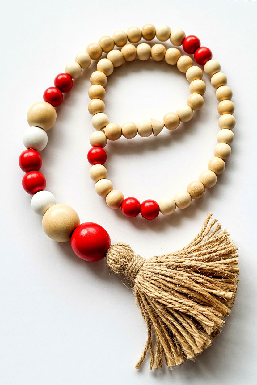 Wooden Bead Garland - 25 Rustic Valentine's Day Decorations