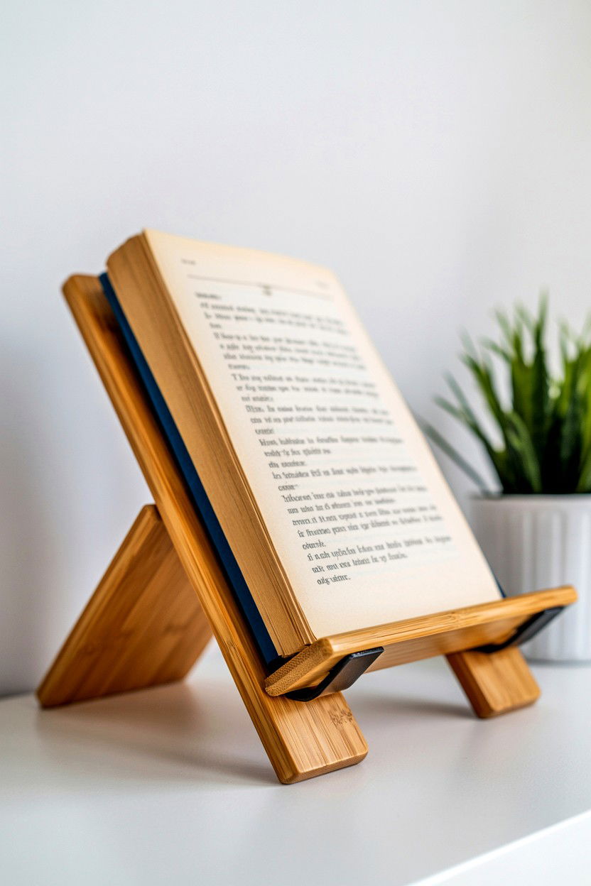 Wooden Book Stand - 25 Bookworm Valentine's Day Gifts for Him