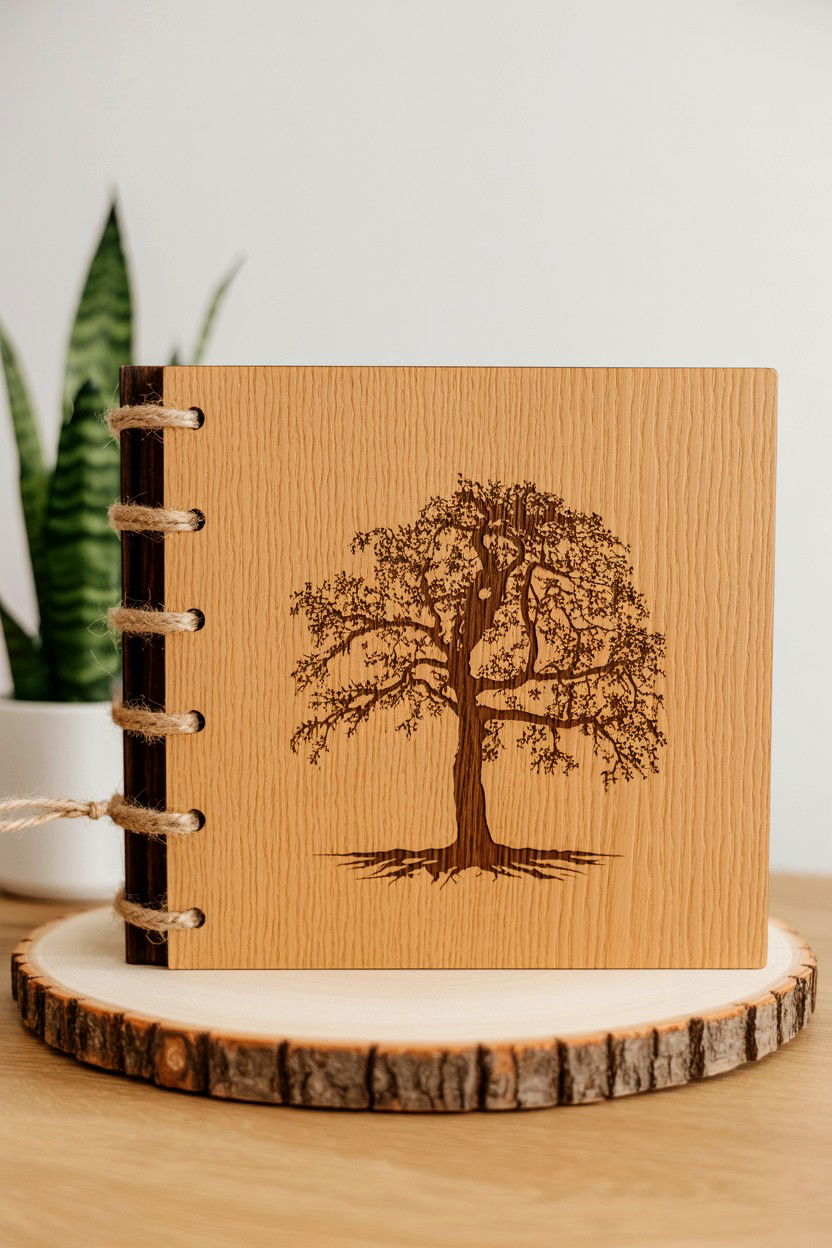 Wooden cover photo album - 25 Valentine's Day Photo Album Ideas