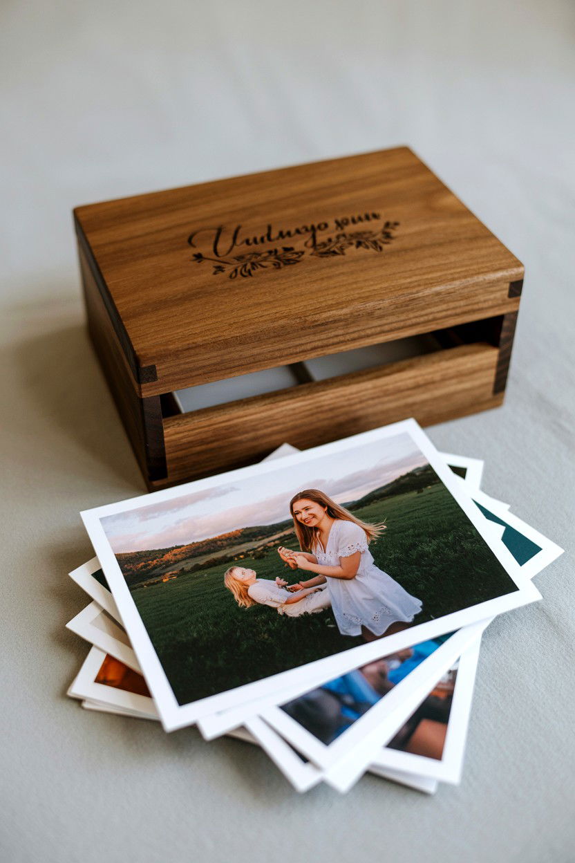 Wooden photo box - 25 Valentine's Day Memory Album Ideas