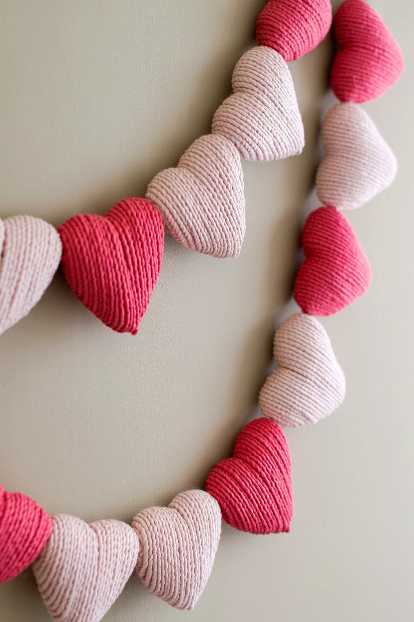 Wrapped Yarn Garland - 25 Valentine's Day Garland Ideas