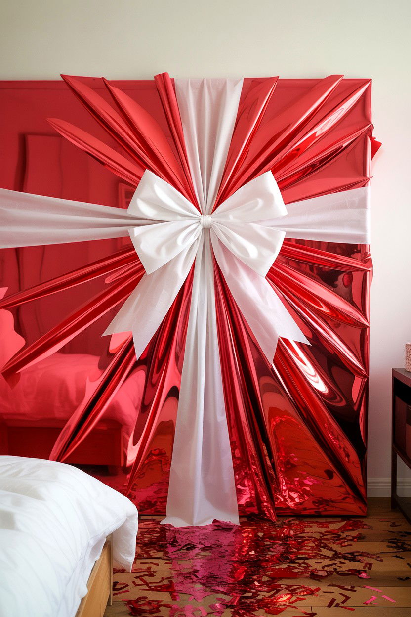 Wrapped door surprise - 25 Valentine's Day Reveal Surprise Ideas