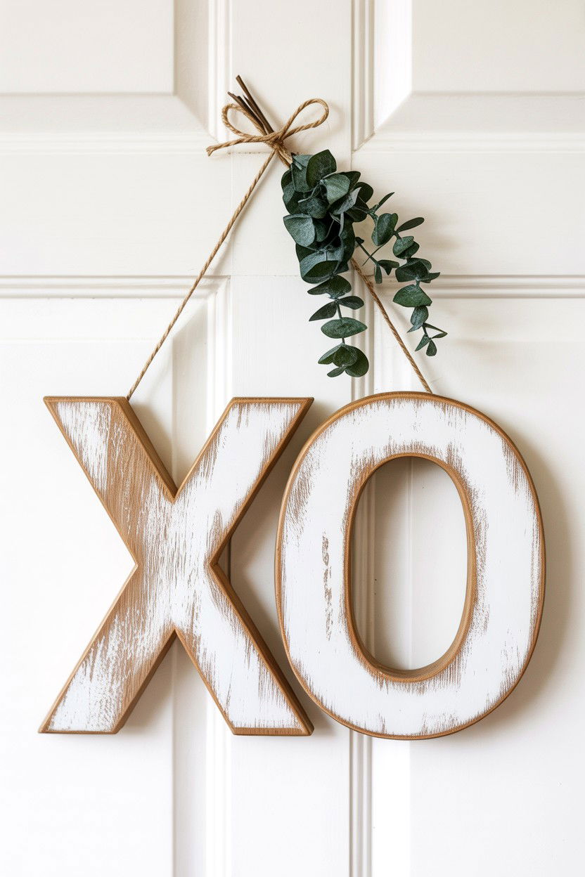 XO Door Sign - 25 Valentine's Day Front Door Ideas