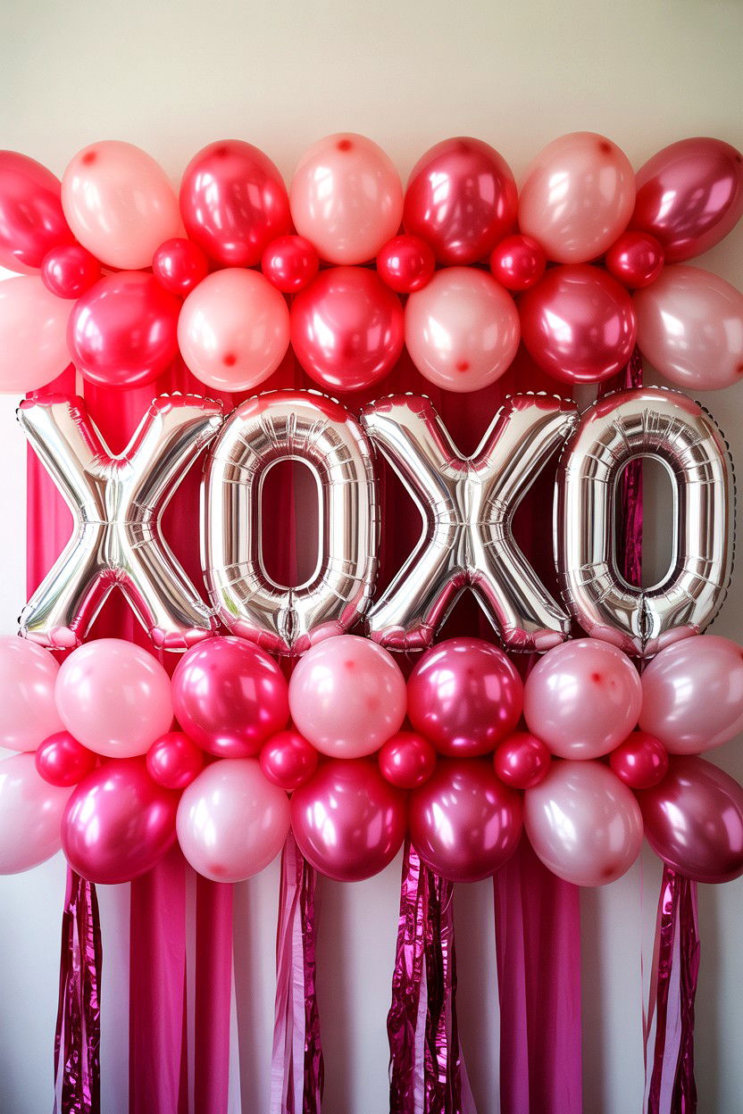 XOXO Balloon Display - 25 Valentine's Day Balloon Bouquet Ideas