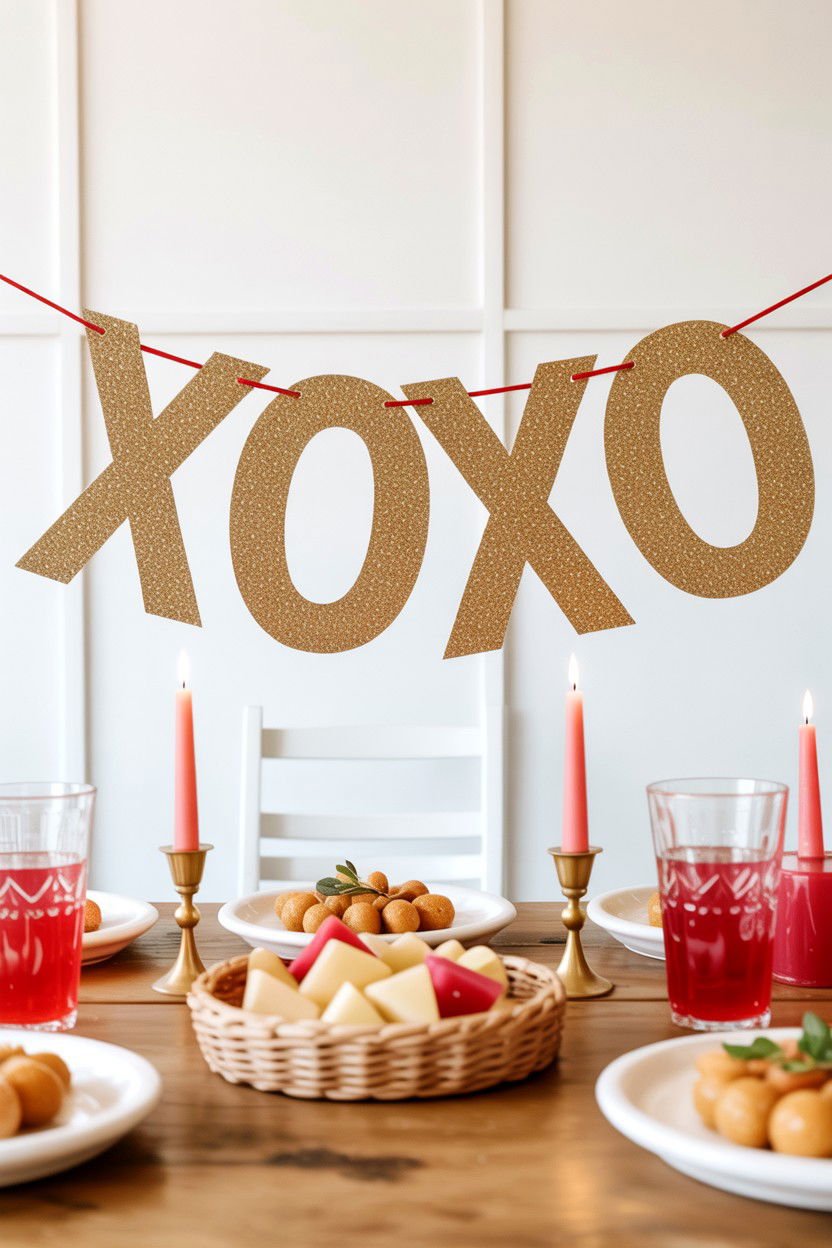 XOXO Banner - 25 Valentine's Day Party Decoration Ideas