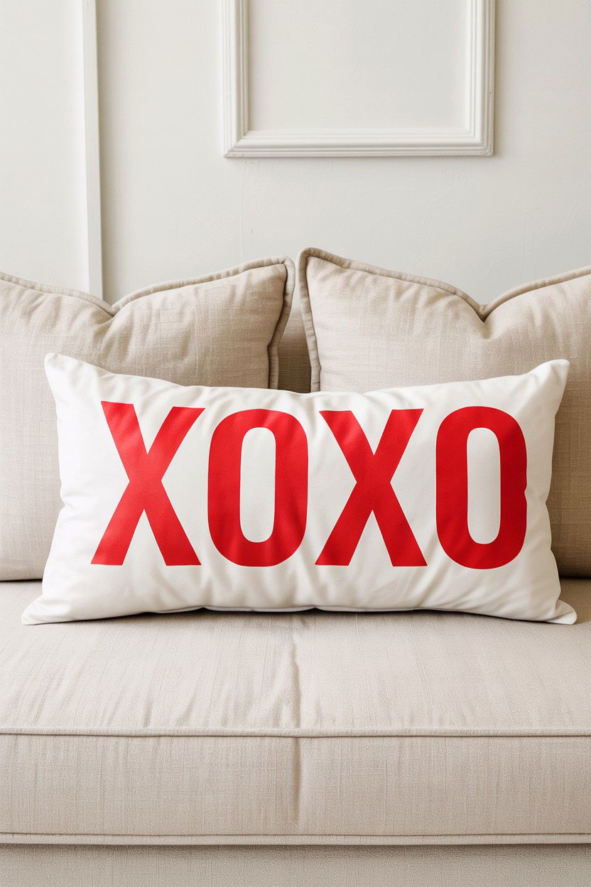XOXO Lumbar Pillow - 25 Valentine's Day Pillow Ideas