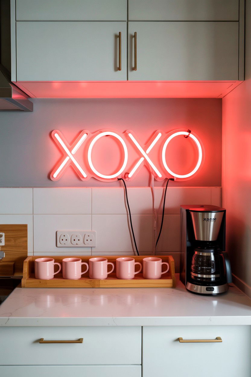 XOXO Neon Sign - 25 Valentine's Day Neon Sign Ideas