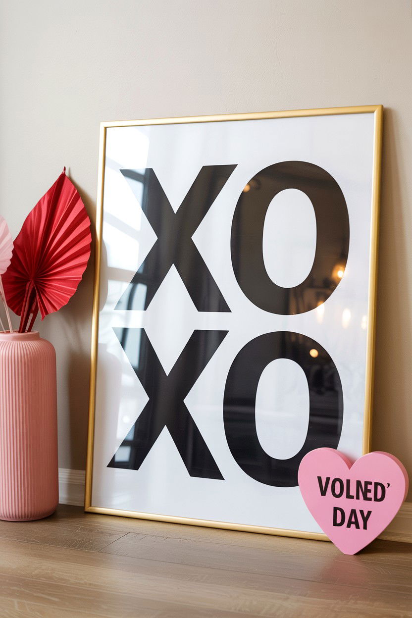 XOXO Wall Art - 25 Valentine's Day Entry Way Decor Ideas
