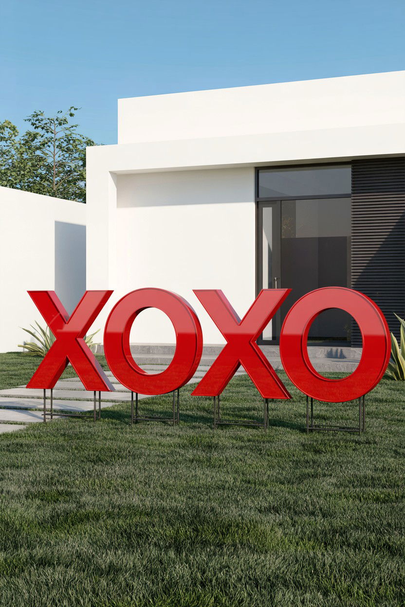 XOXO Yard Letter - 25 Valentine's Day Yard Sign Ideas